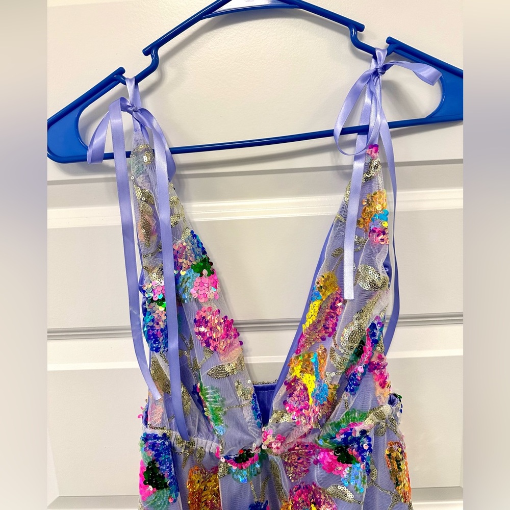 Adjustable Backless Sequin Sparkly Mini Dress Siz… - image 5